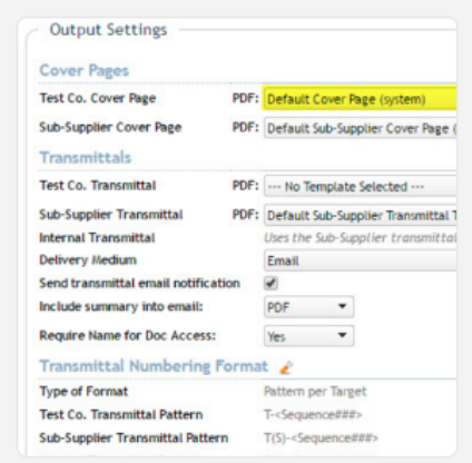 Output settings